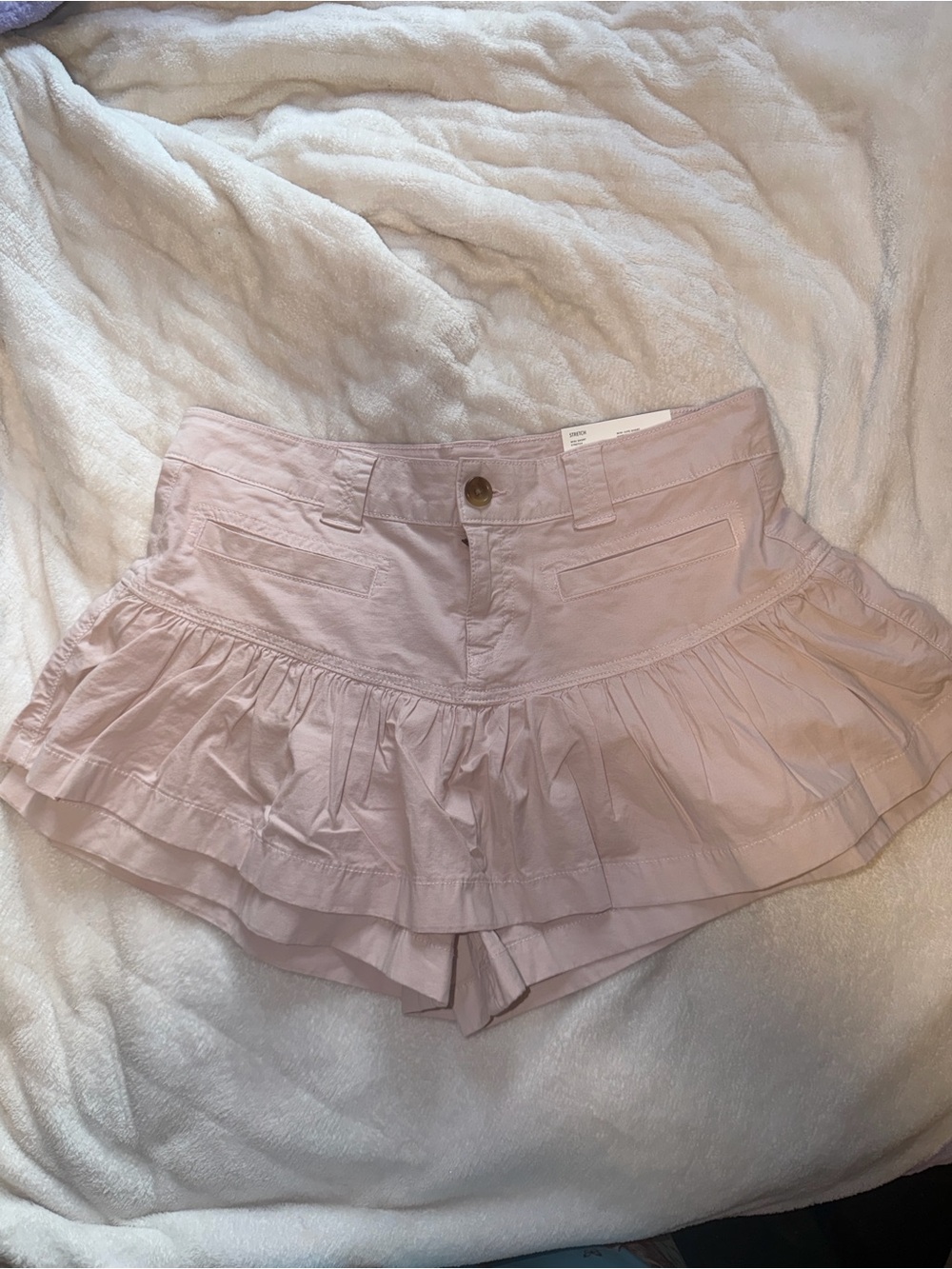 American Eagle Outfitters Pink Ruffled Tiered Skort Shorts